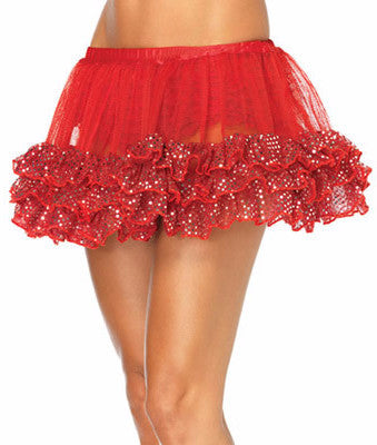 Sequin Dot Petticoat Red