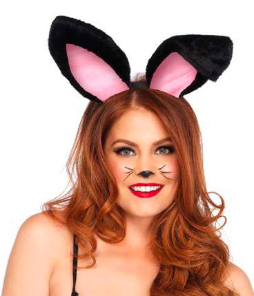 Plush Bunny Ears Black