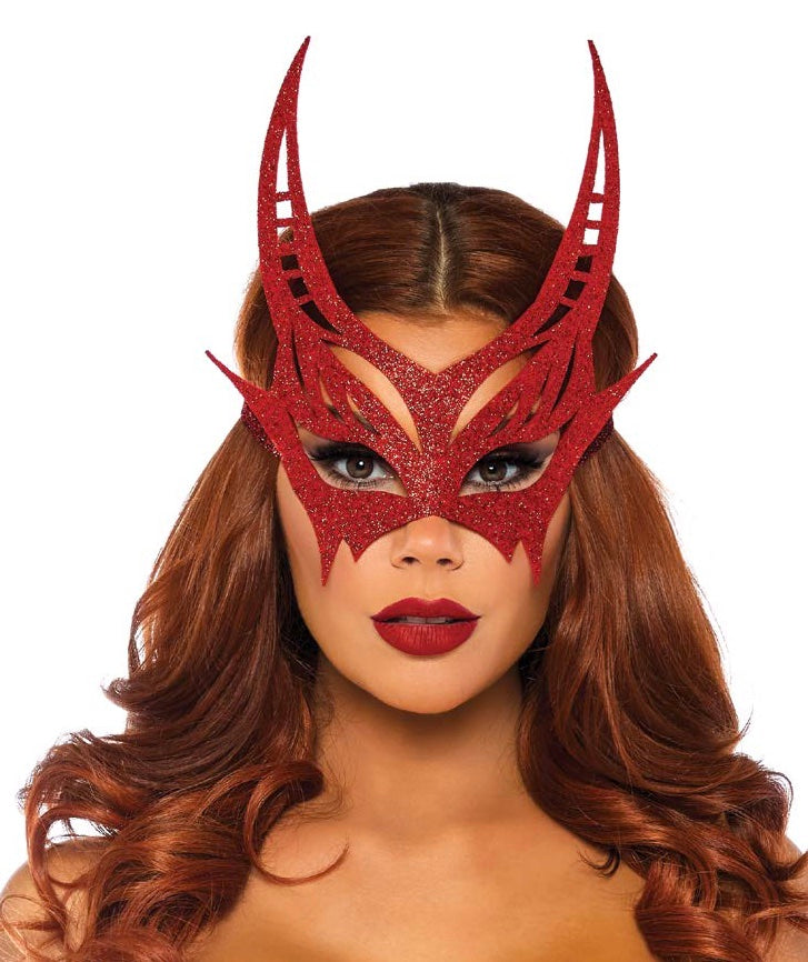 Glitter Devil Mask Red