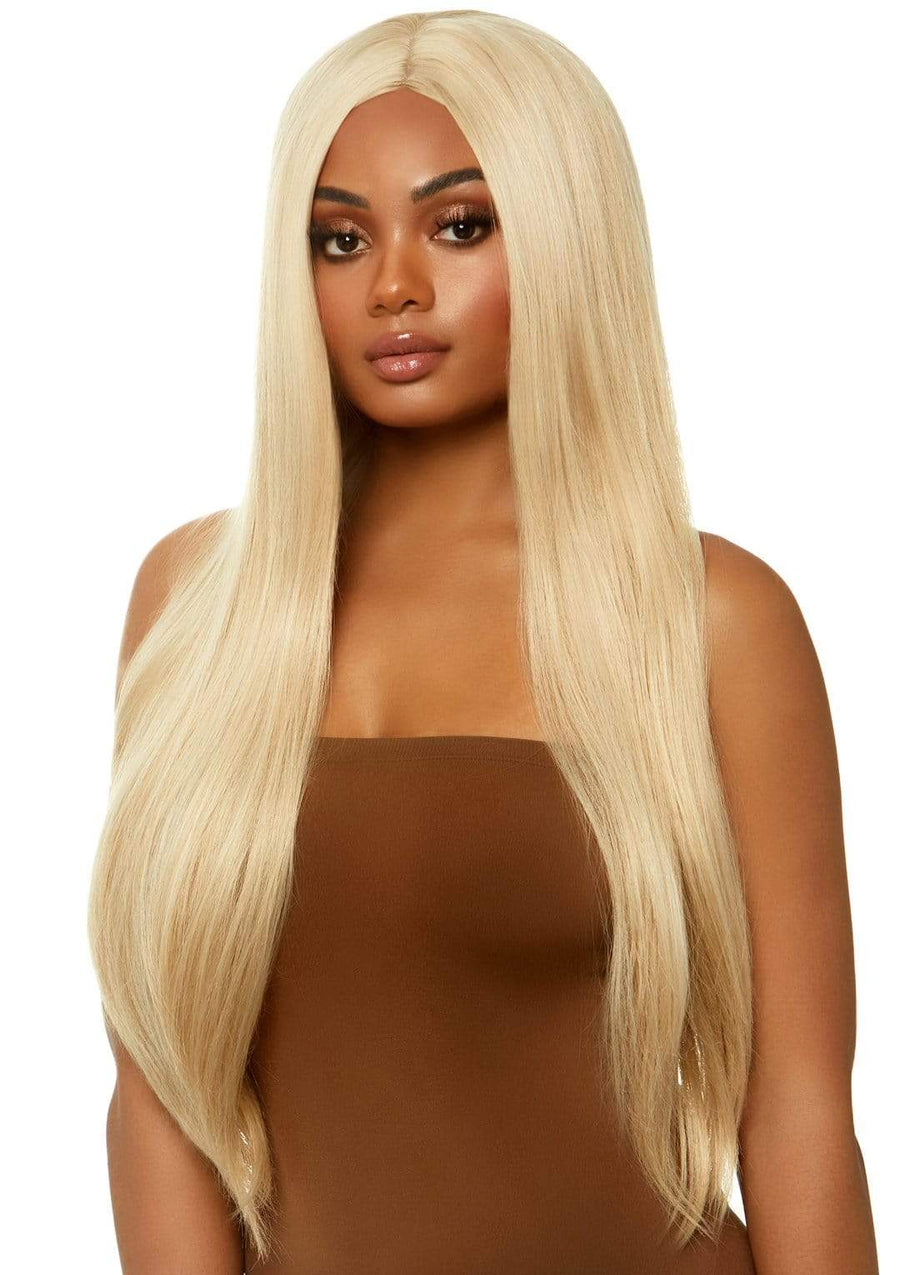 33" Long Straight Center Part Wig