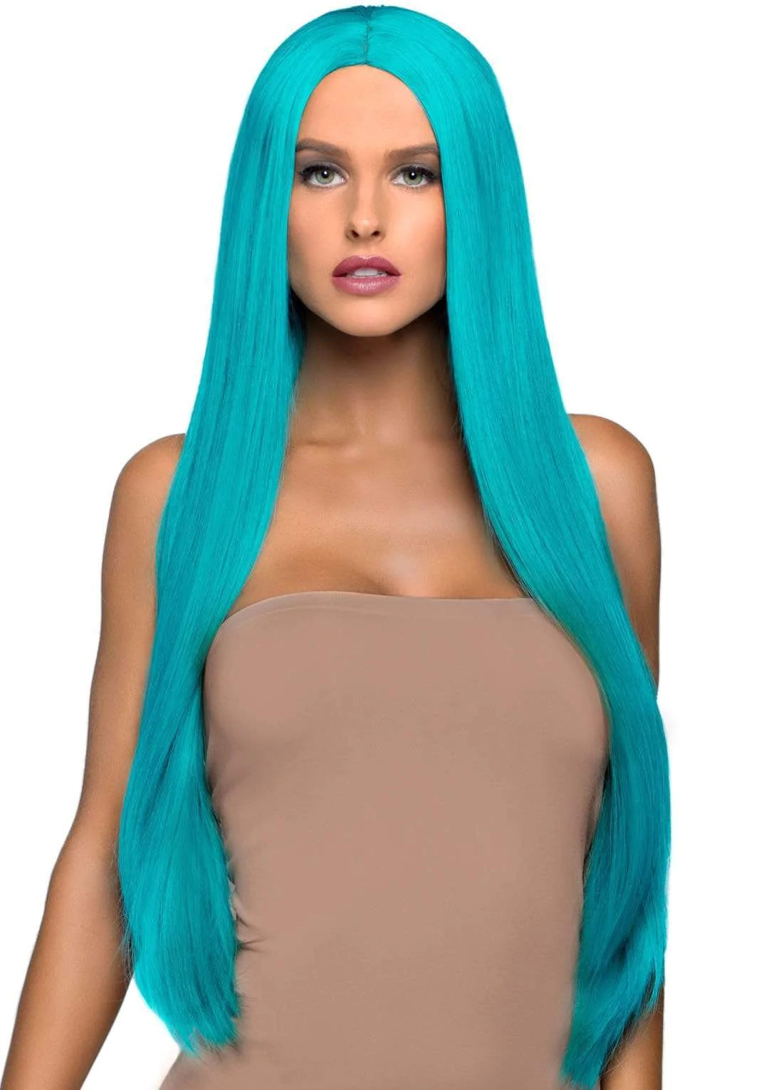33" Long Straight Center Part Wig