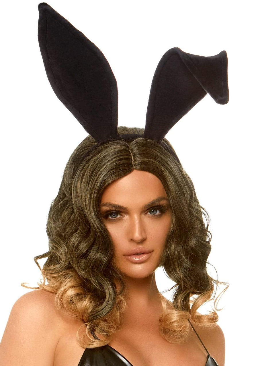 Bendable Velvet Bunny Ears Black
