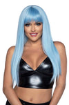 Long Straight Bang Wig Blue