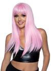 Long Straight Bang Wig Pink