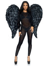 43" Deluxe Feather Wings Black