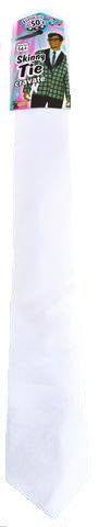 50's Skinny Tie White