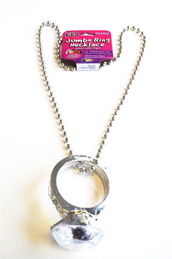 Bachelorette Jumbo Diamond Ring on Beads Silver