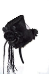 Mini Victorian Top Hat Headband Black