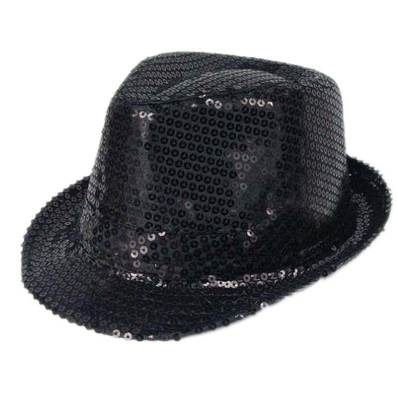 Black Sequin Fedora - Mystique Costumes