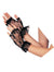 Wrist Length Fingerless Lace Gloves Black