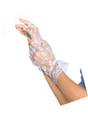 Wrist Length Fingerless Lace Gloves White