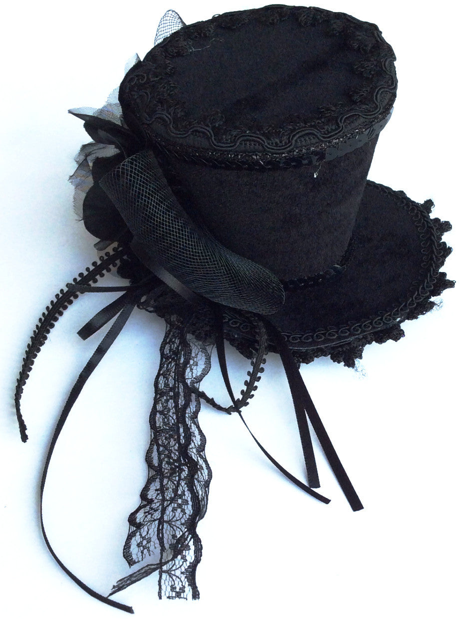 Mini Victorian Steampunk Hat Black