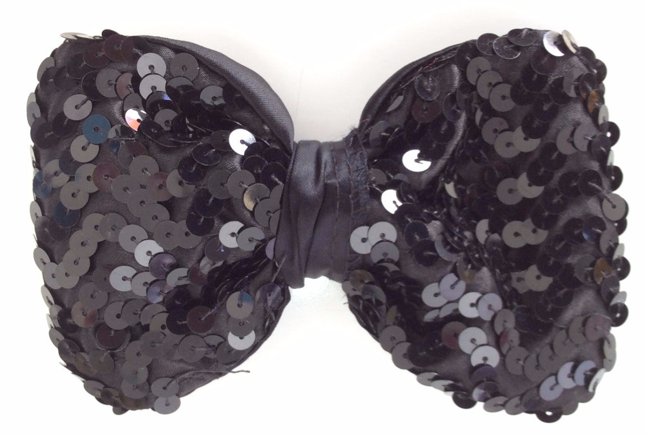 Sequin Bow Tie Black