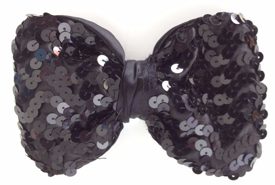 Sequin Bow Tie Black