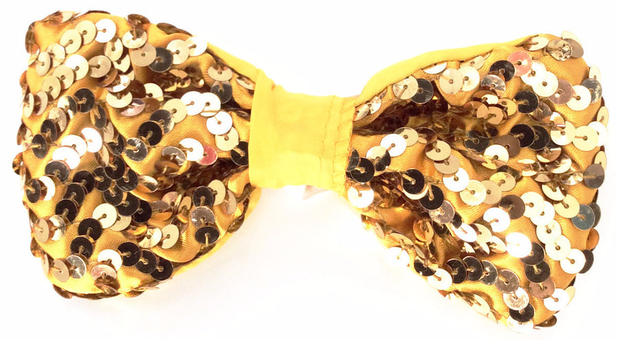 Sequin Bow Tie Gold