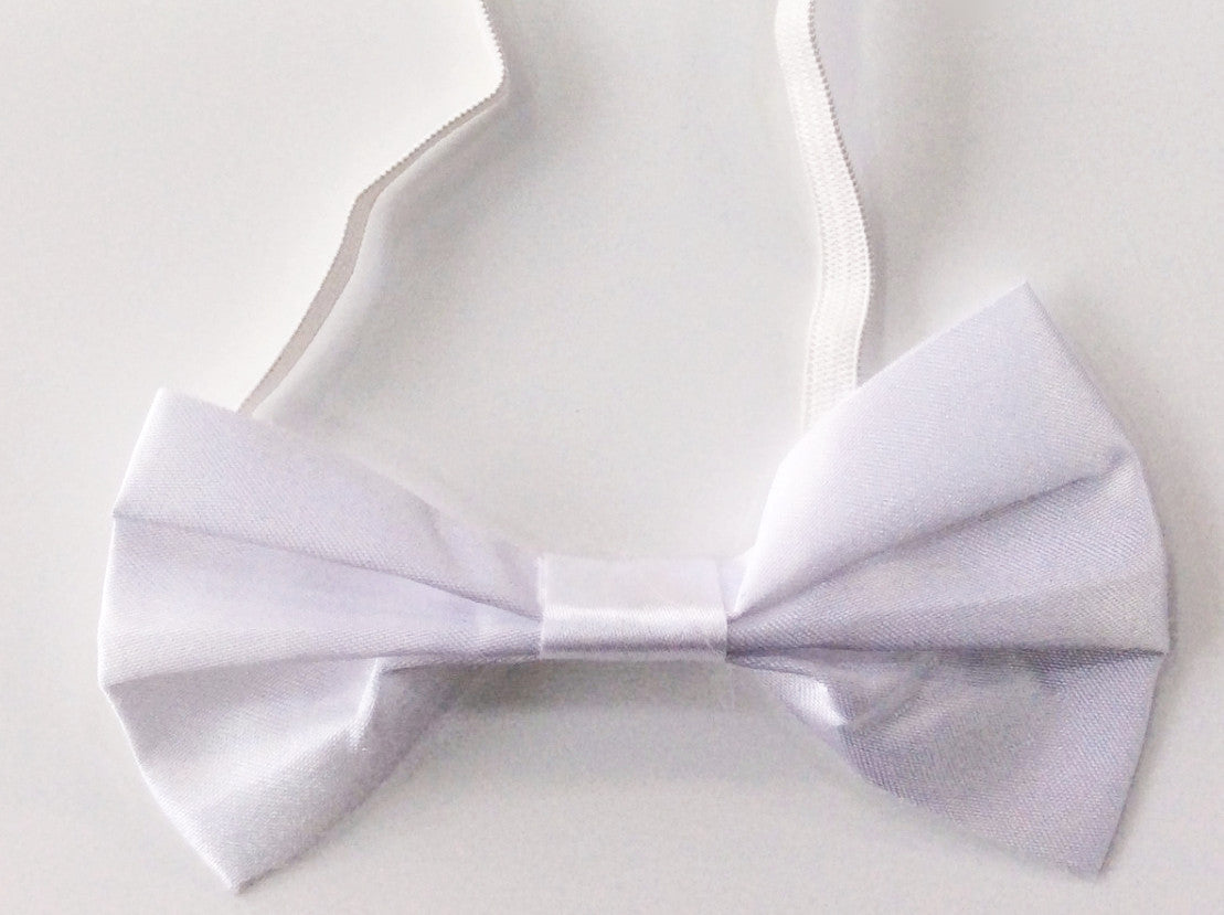 White Bowtie with Elastic