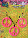 Peace Pendant Earrings Pink