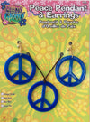 Peace Pendant Earrings Blue