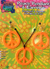 Peace Pendant Earrings Orange