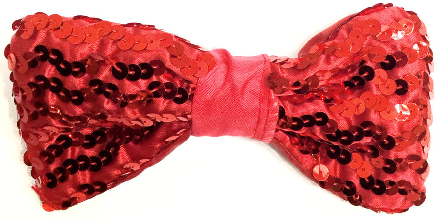Sequin Bow Tie Red