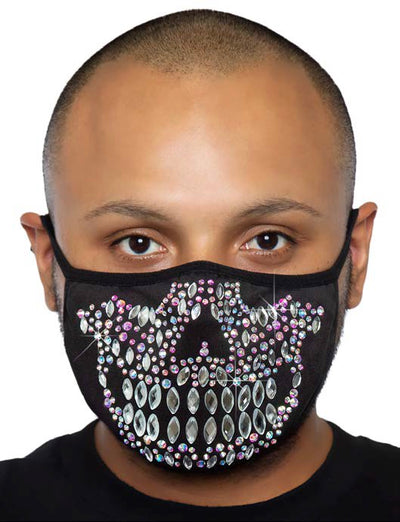 Skeleton Rhinestone Face Mask