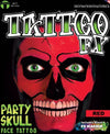 FX Party Skull Face Tattoo Red