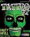 FX Party Skull Face Tattoo Green