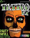 FX Party Skull Face Tattoo Orange