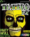 FX Party Skull Face Tattoo Yellow