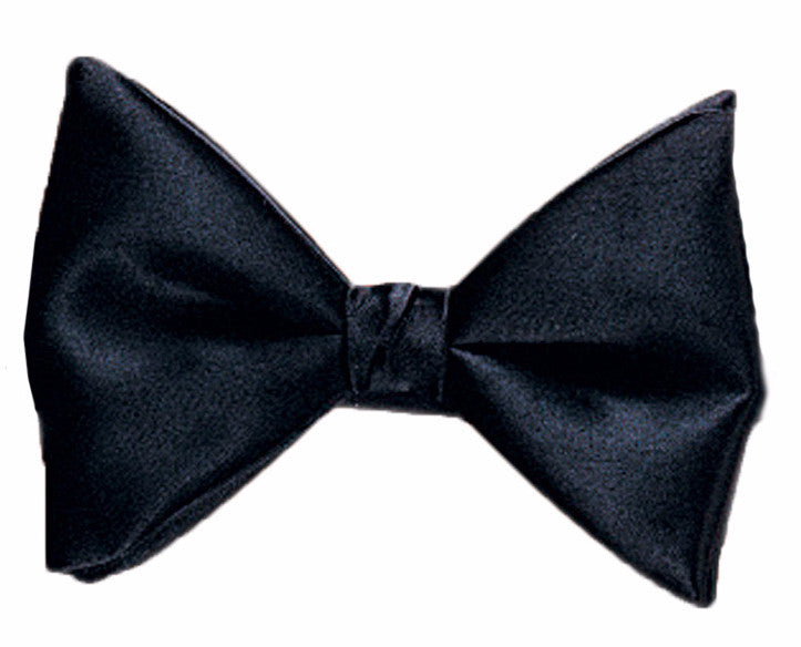 Black Satin Bow Tie Clip-On