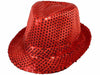 Sequin Fedora Red