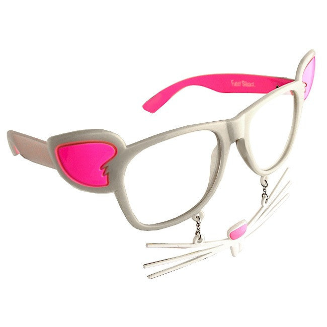 Gray Mouse Frame Clear Lens Furry Shades