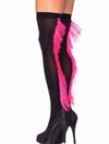 Opaque Thigh High with Contrast Fringe Back Steam