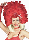 Headpiece Feather Showgirl Red