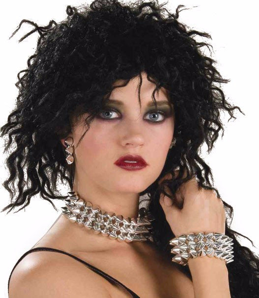 Spike Bracelet, Choker and Earrings Silver