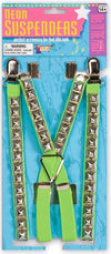 80's Studded Suspenders Green
