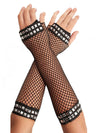 Punk Studded Fishnet Sleeves