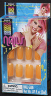 Finger Nails Neon Orange