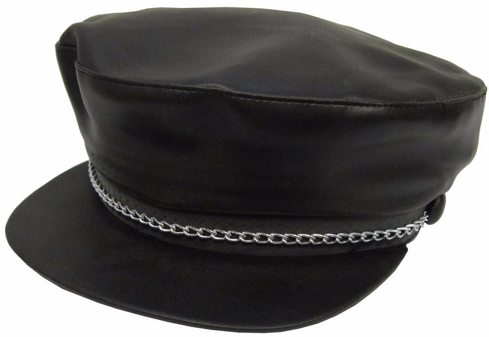 Vinyl Biker Hat Black