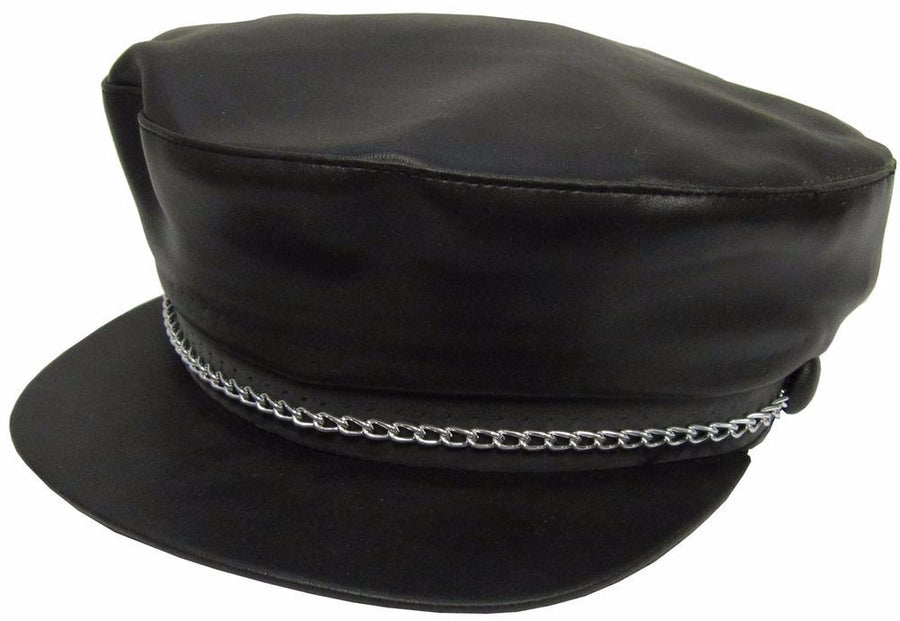 Vinyl Biker Hat Black