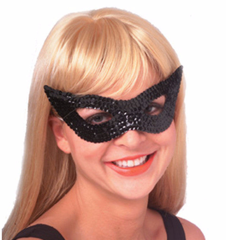 Black Sequin Swallow Mask