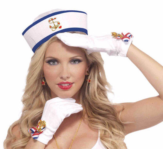 Lady in the Navy Gloves