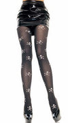 Skull Print Opaque Tights