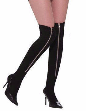 80's Zipper Leggings Black