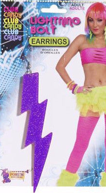 Lightening Bolt Earrings Purple