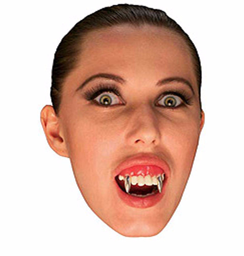 Vamp Teeth with Silver Fangs